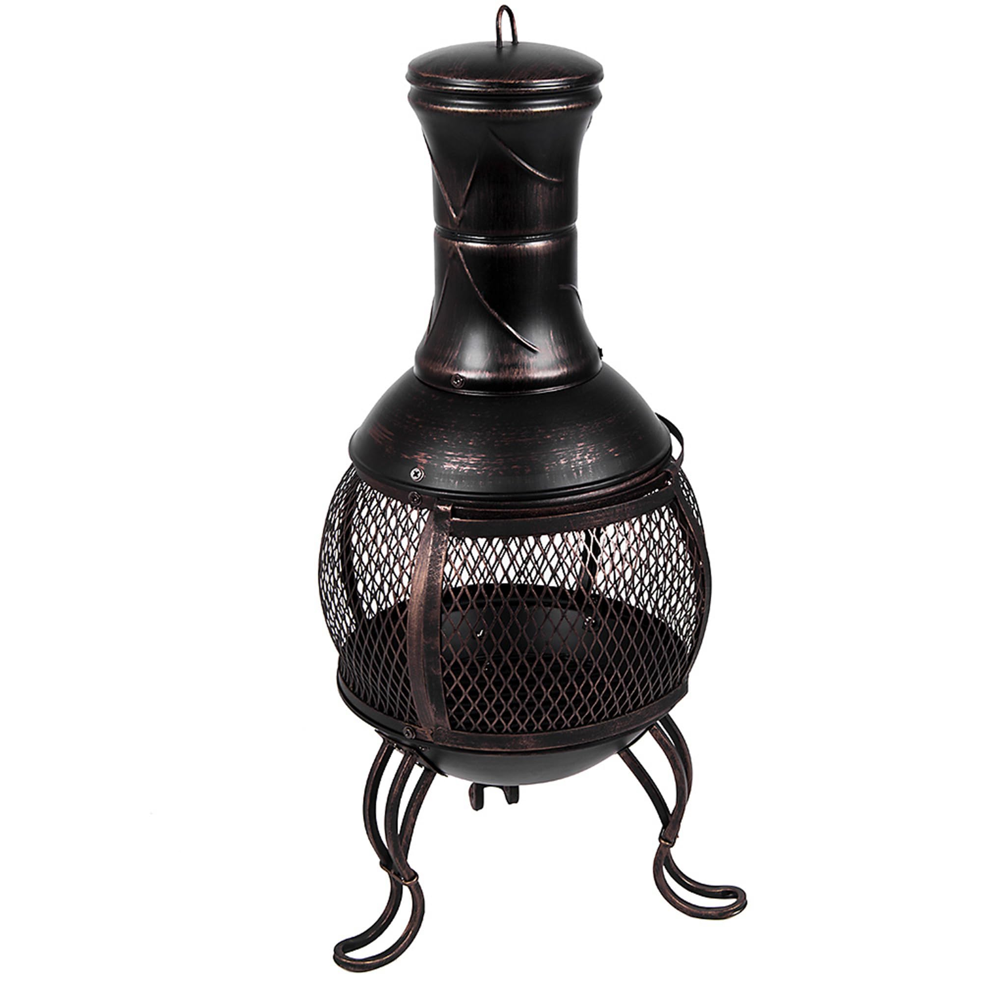 Home Discount® Terrassenheizung, Gartenkamin, Grill, aus Stahl, Schwarz und Antikgold