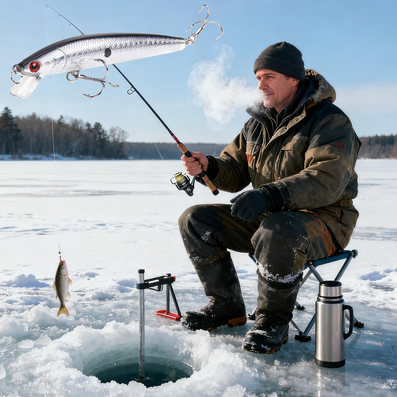 Señuelos de Pesca 10 Piezas, Señuelos Realistas de Plástico Duro con Ojos 3D Realistas, Accesorios para Pesca, Cebo Realista para Pesca en Agua Salada y Agua Dulce