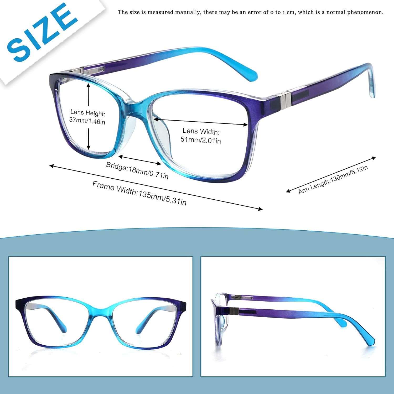 4 Pack Progressive Multifocus Reading Glasses for Women Men Spring Hinge Blue Light Blocking Readers - Image 2