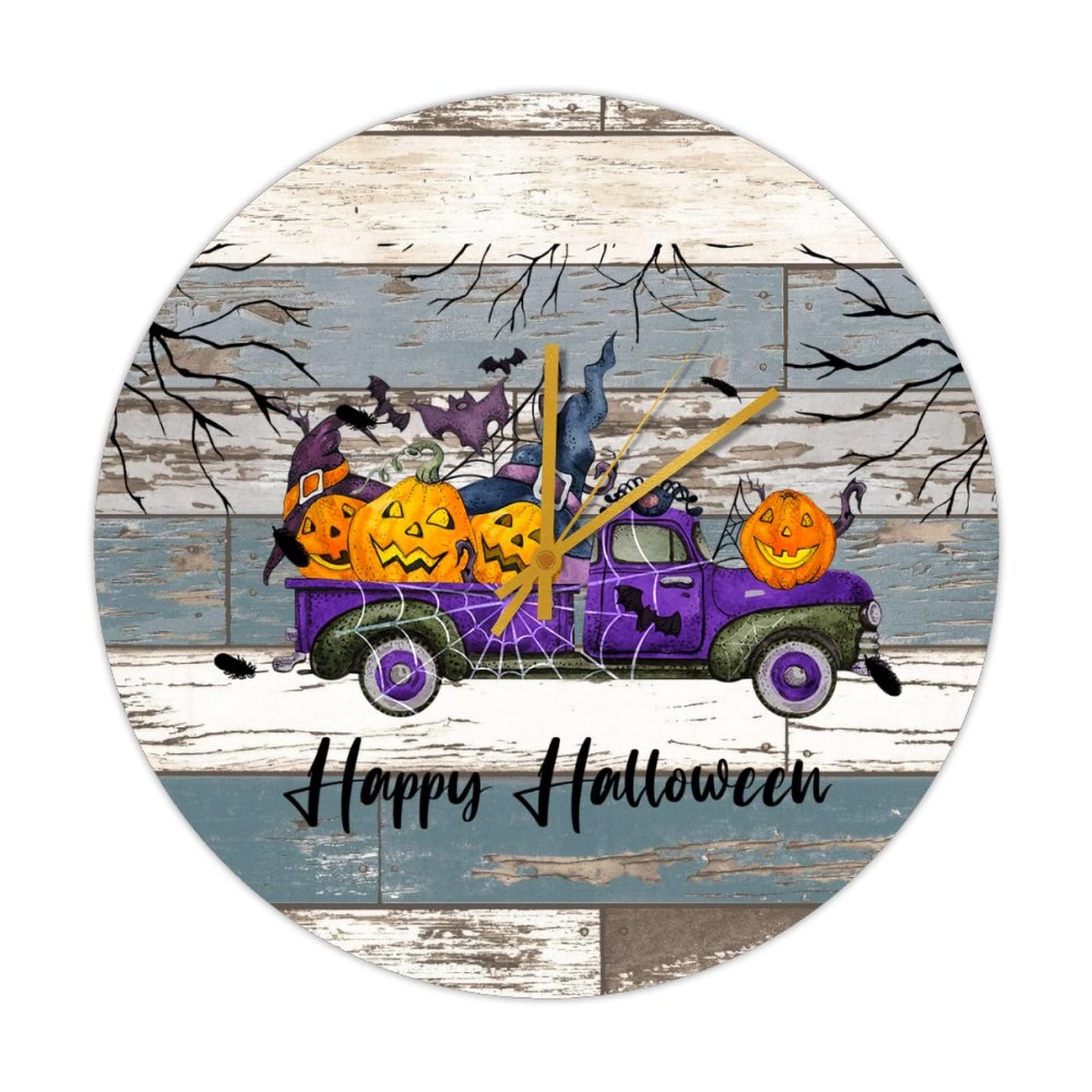Horloge murale Halloween en bois vintage à offrir pour décoration de maison