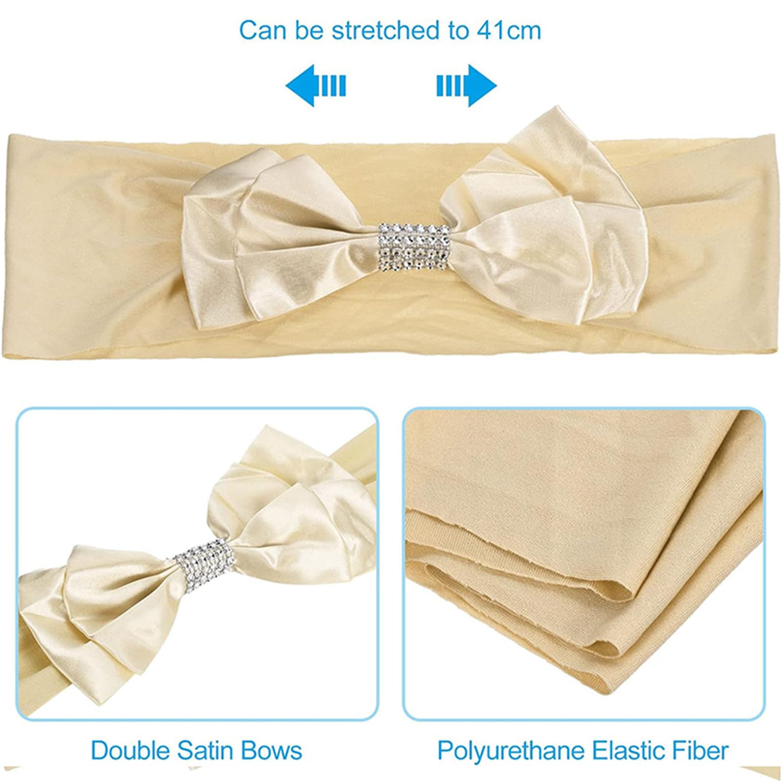 Highdi Spandex Stuhl Schärpen, Stretch Stuhlbänder Schleifen Elastische Weich Stuhlschärpen für Party Bankett Hotel Hochzeit Stühle Dekoration (40pc,grün)