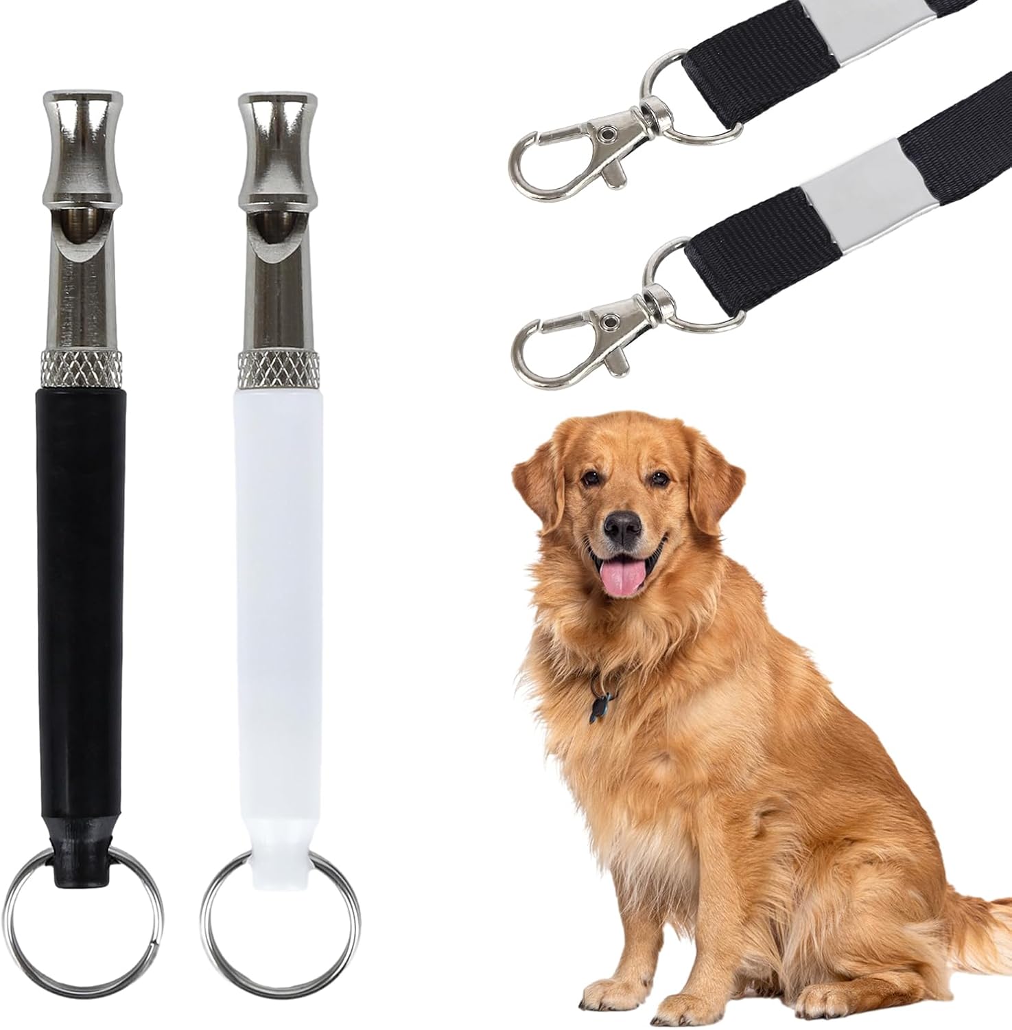 2Pcs Dog Whistles for Recall, Ultrasonic Dog Whistle with Lanyard Dog
