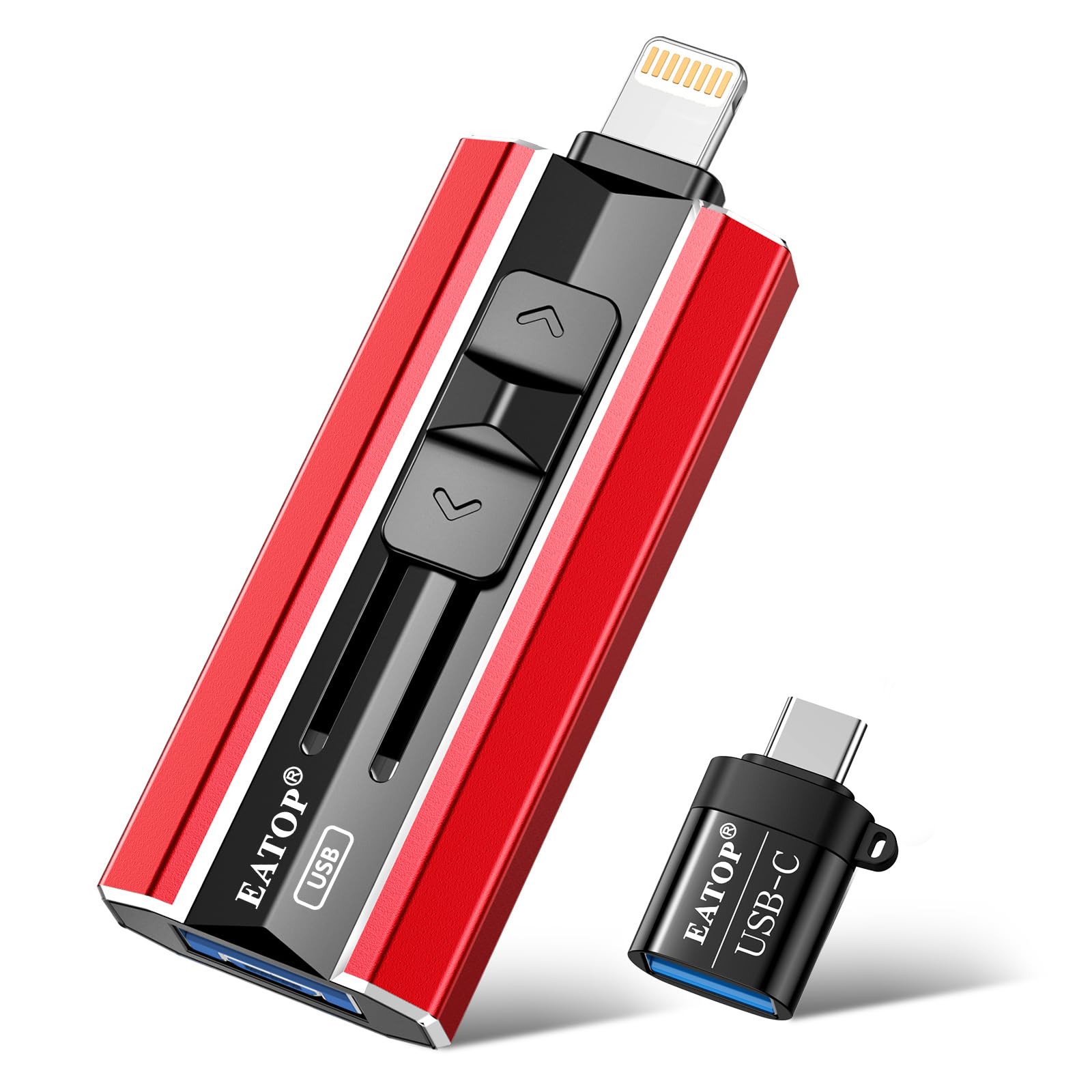 EATOP Unidad flash de 512 GB diseñada para iPhone iPad, memoria USB para copia de seguridad de fotos y videos, almacenamiento de memoria externa del teléfono, no requiere aplicación, compatible con