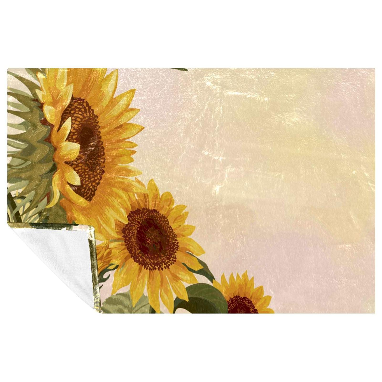 Couverture lit haut de gamme plaid chaud imprimé tournesol 150x100
