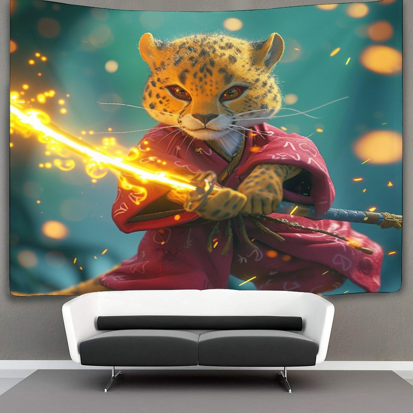 kaiyun Cool Male Cheetah Tapestry Animal Wall Hanging for Bedroom Home Decor HD Printing Living Room, Dorm 70cmx100cm
