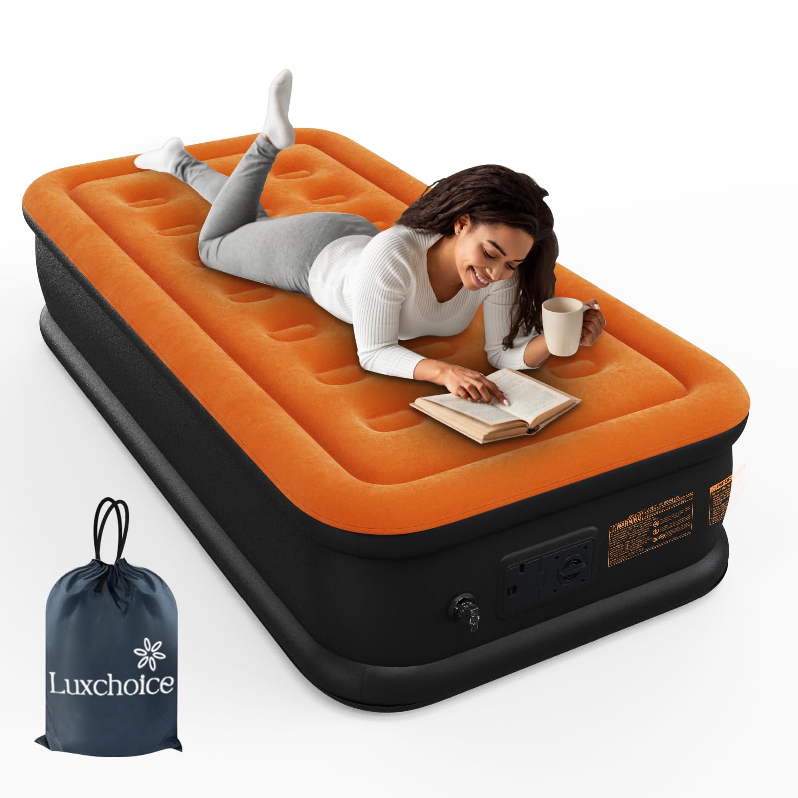 Luxchoice Cama de Aire Colchón de Aire Autoinflable con Bomba Eléctrica Cama de Invitados Premium Colchón Inflable para Camping o Uso Doméstico