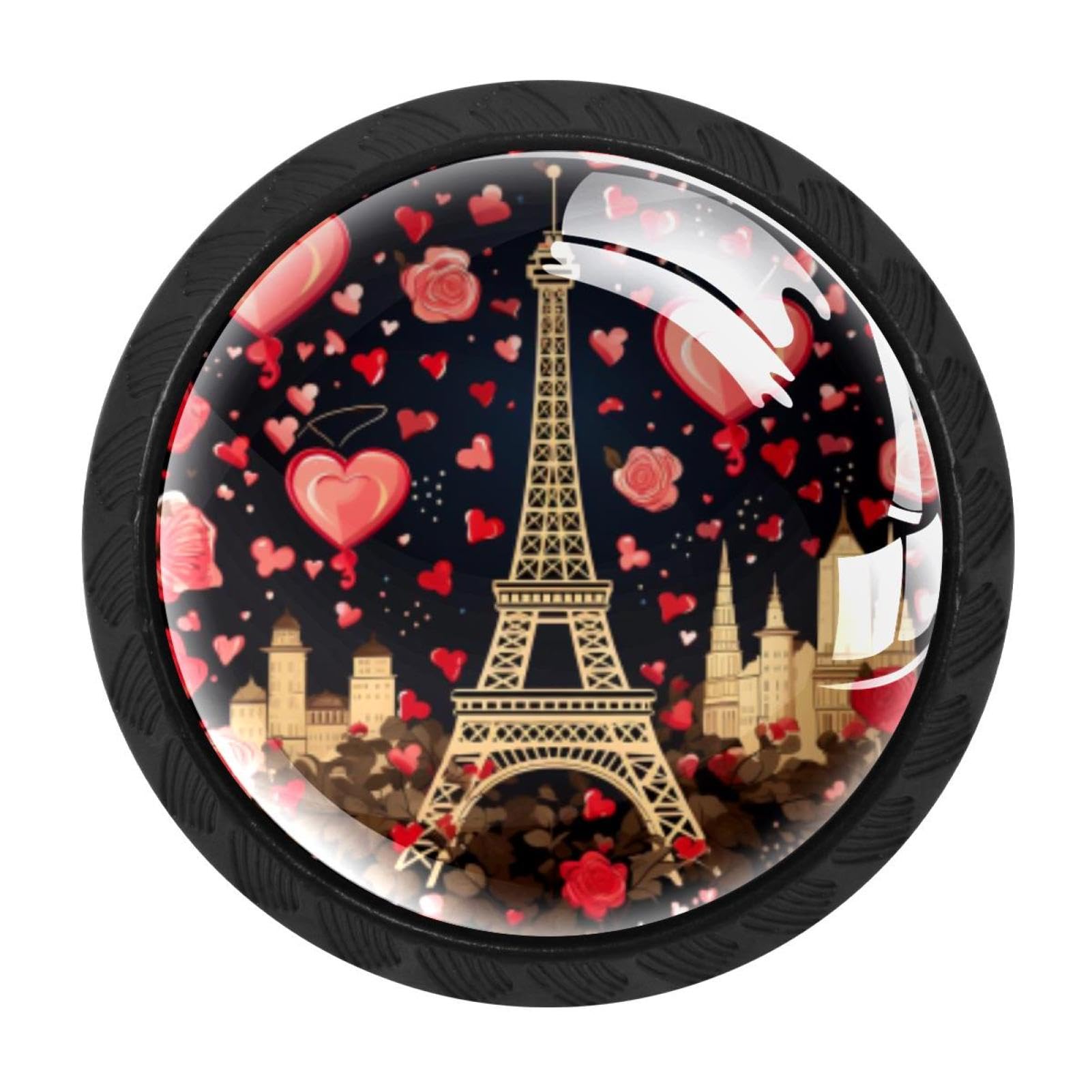 Chenzzzz Multicolored 18 4 Pieces Kitchen Cabinet Knobs Eiffel Tower Valentine's Day Drawer Knobs Dresser Knobs Drawer Pulls Door Knobs Dresser Drawer Handles Knobs For Dresser Drawers
