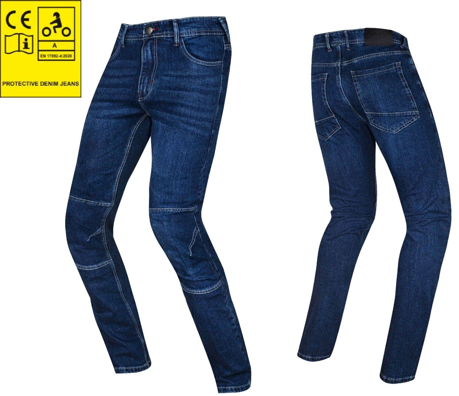 Jeans da per Moto con Protezioni Uomo e Donna Ginocchia e Fianchi omologate CE