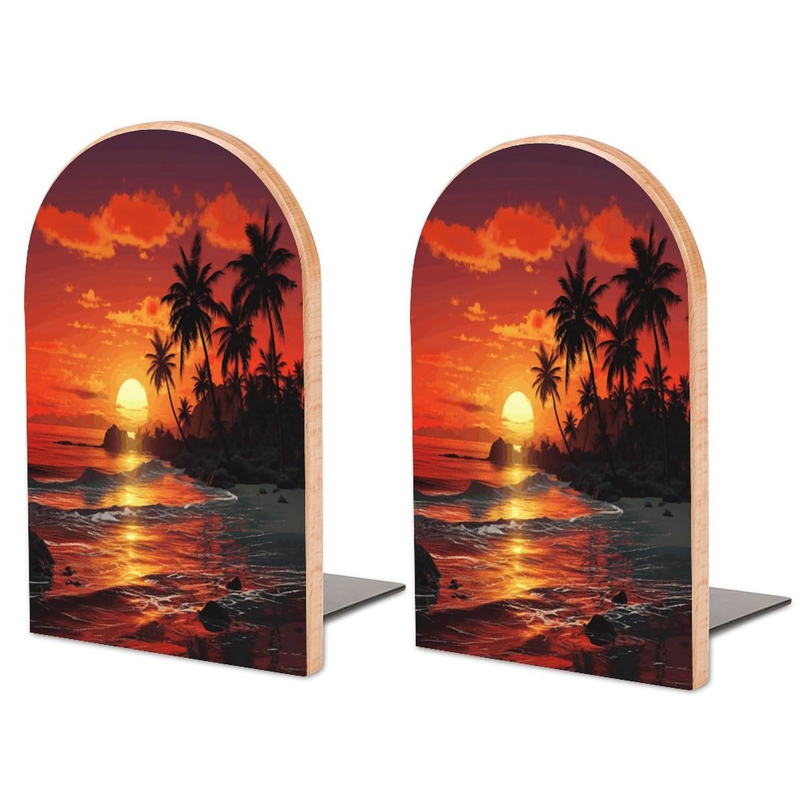Sujetalibros de madera con diseño de puesta de sol, el regalo ideal para lectores de novelas