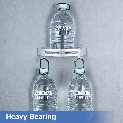 Miniatura 3 de RUGUS Estantes de ducha de esquina de baño, estante de baño de aluminio duradero de 2 niveles, marco de ducha, estante de esquina de baño, estante