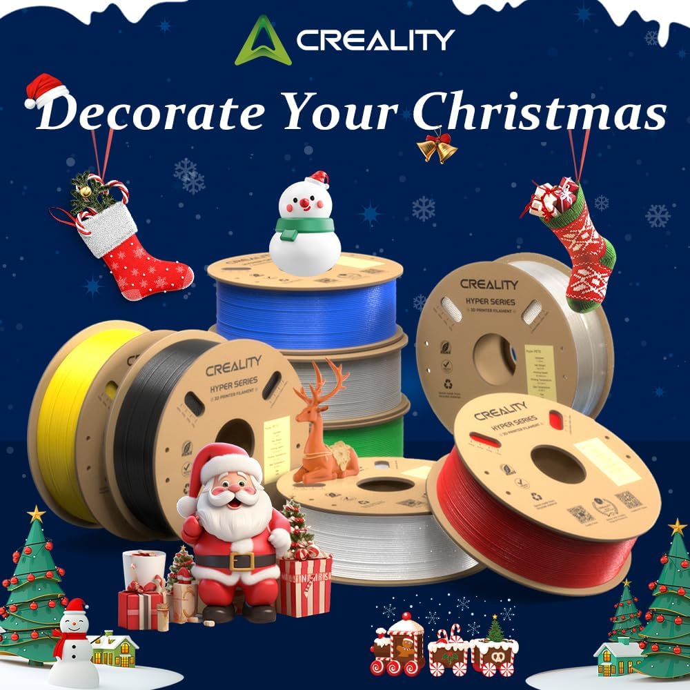 Merry Christmas Filament 4 Rolls, High Speed Hyper PETG Filament