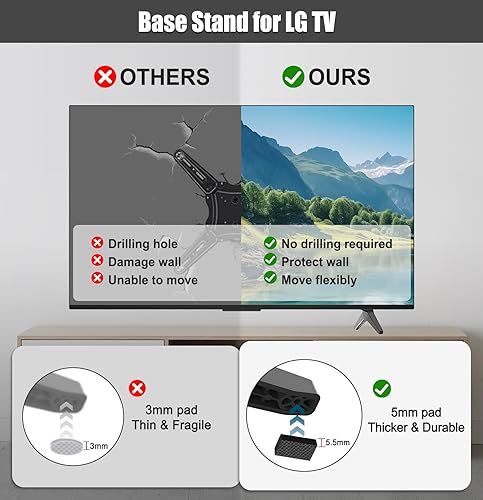 Miniatura 3 de 2-Be-Best Soporte de TV para LG TV, base de repuesto, soportes para televisores LG 49 50 55 pulgadas 49UJ6300 49UM7300 49UN6900 50UK6300 50UK6500