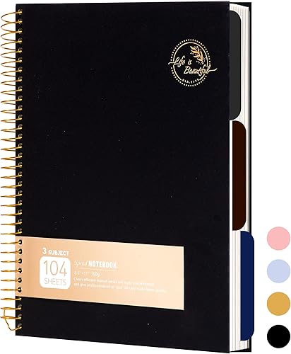 Cuaderno de espiral grande de 85 x 11 pulgadas cuaderno en espiral de 3 temas para tomar notas papel de alta calidad 353ozm 104 hojas diario con disponible en Yaxa Colombia