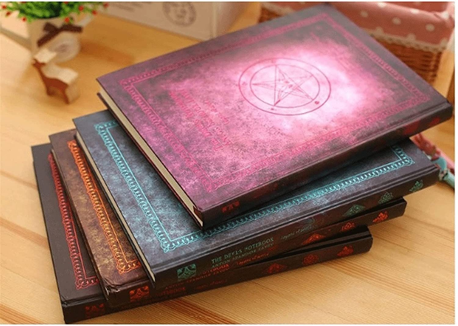 POCHY Cuadernos Hermoso Cuaderno Retro, página Interior en Blanco Creativa, Diario de Tapa Dura para Registros de Viaje de Estudiantes, Diario, Bloc de Notas de bocetos Portable