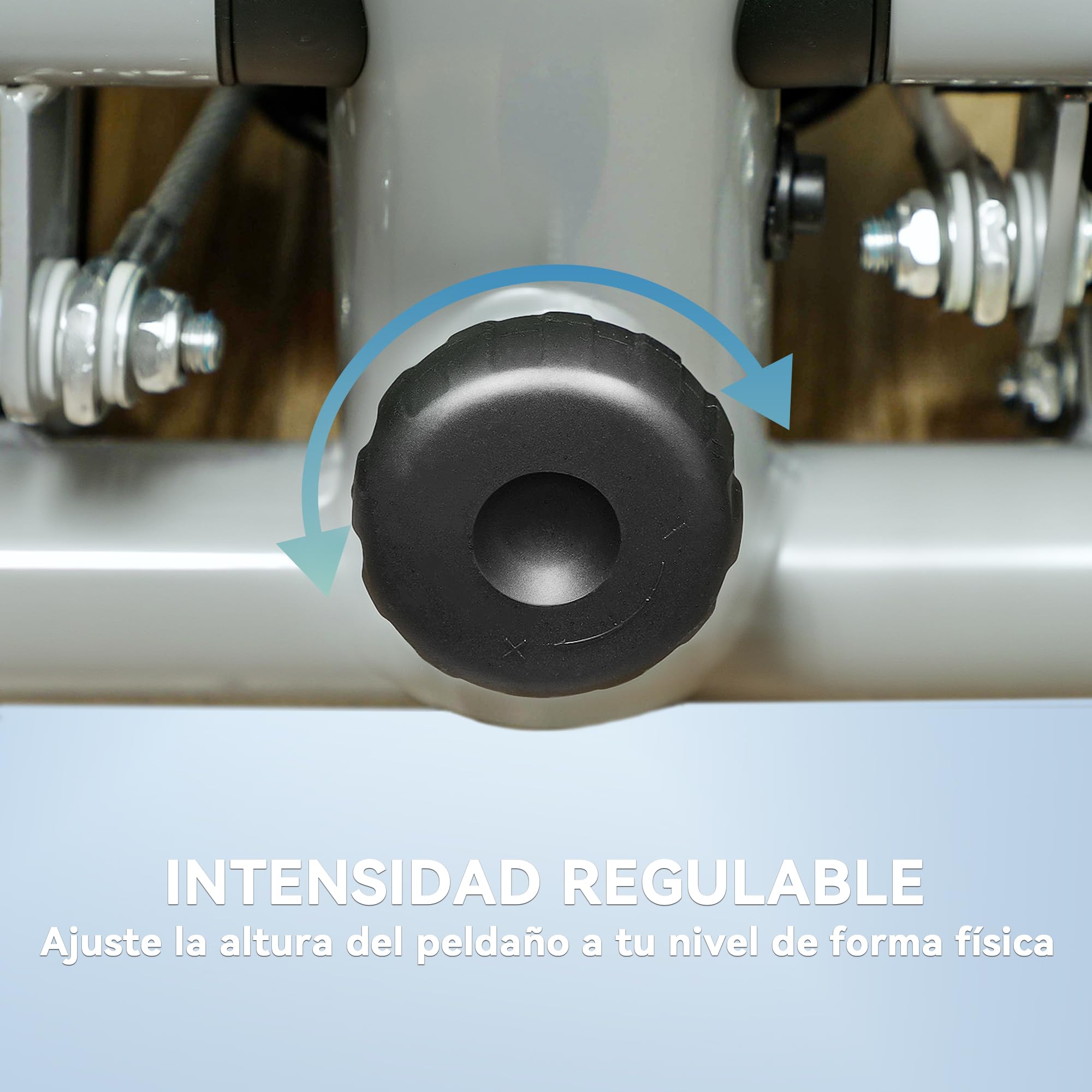 SPORTNOW Mini Stepper para Hacer Ejercicio en Casa Máquina de Escalada Compacta con Bandas de Resistencia Monitor LCD Pedales Antideslizantes Ajustables en Altura para Entrenamiento de Cuerpo Gris