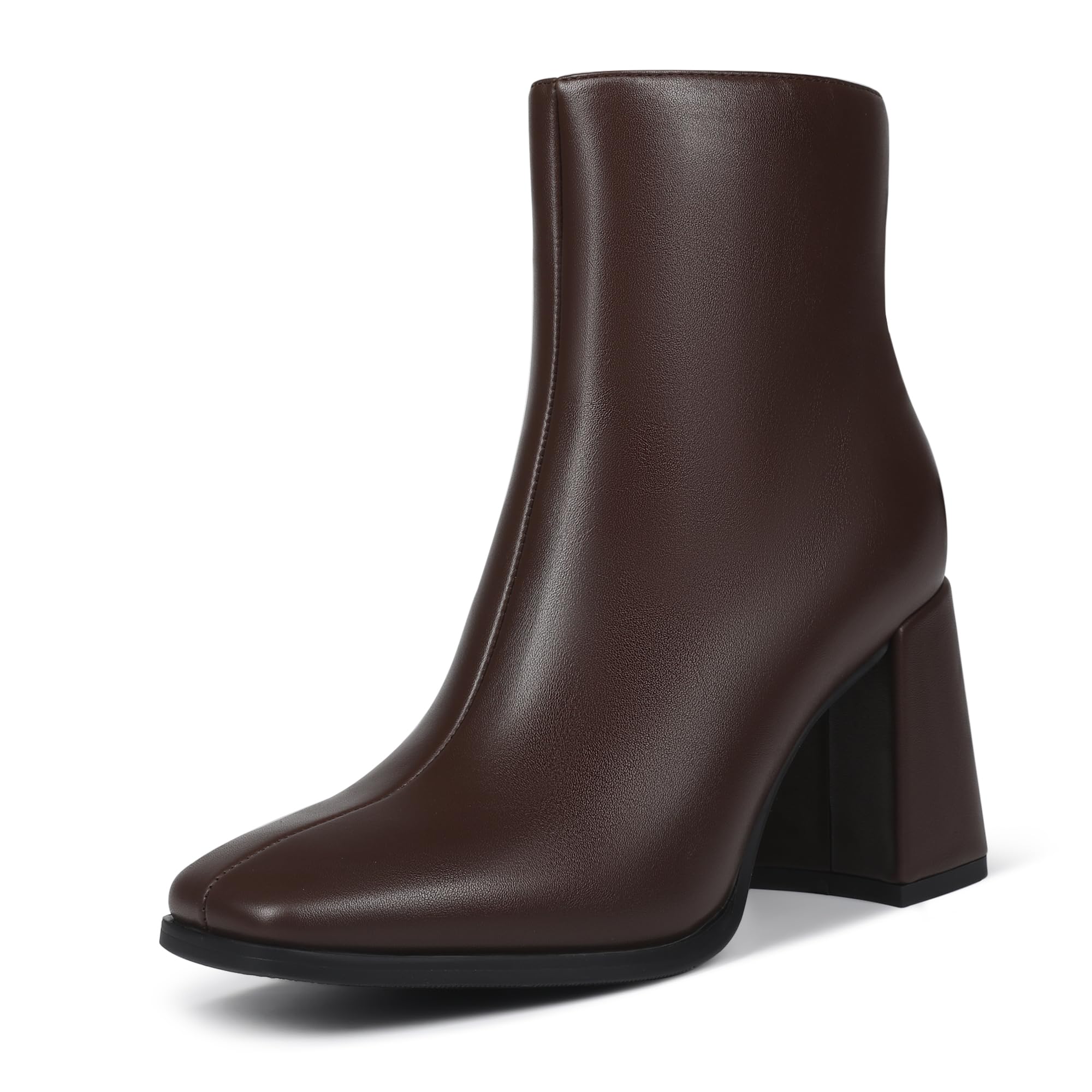 Womens Square Toe Ankle Boots Chunky Heel Causual Comfort Ankle Booties Dress Boots for Women