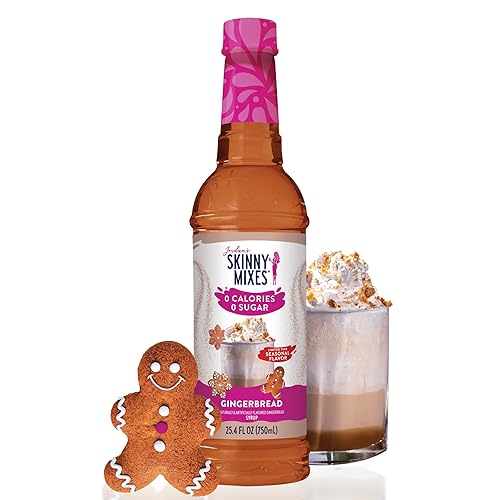 Jordan's Skinny - Jarabe de café de jengibre sin azúcar, 25.4 onzas, Keto, sin gluten