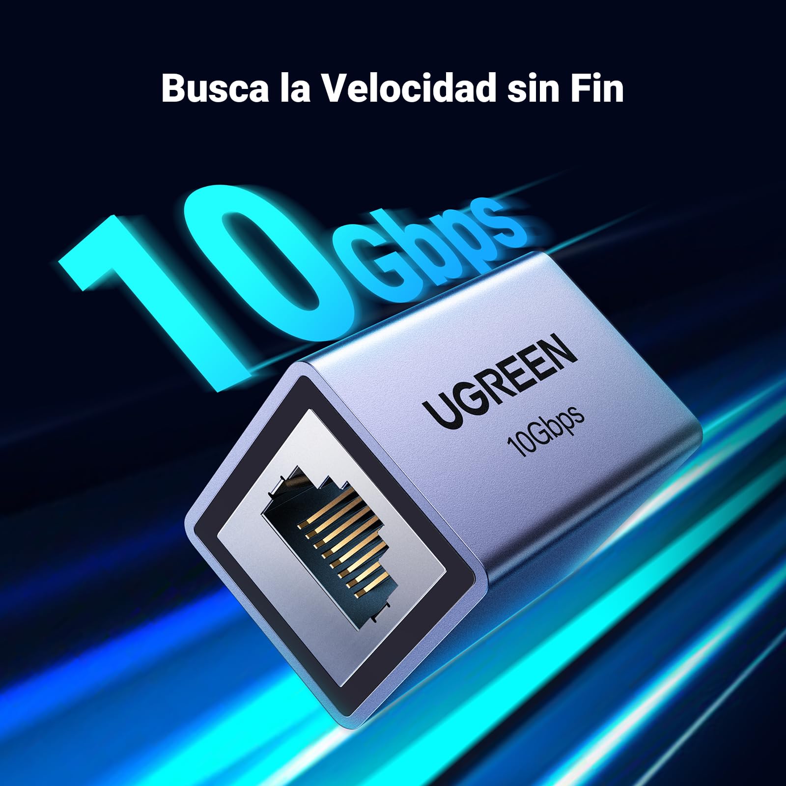 UGREEN Adaptador RJ45 10Gbps Conector de Extensión LAN Acoplador para Gigabit Acoplamiento de Cable Ethernet Cat7/ Cat6/ Cat5e (Gris,1 Pieza)