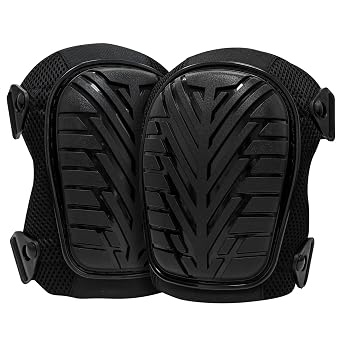 Gute Work Knee Pads for Men & Women, Anti-Slip TPE Shield Knee Protectors with Adjustable Straps & Breathable Mesh, Heavy-Duty Kneepads for Construction, Gardening, Flooring & Cleaning Black