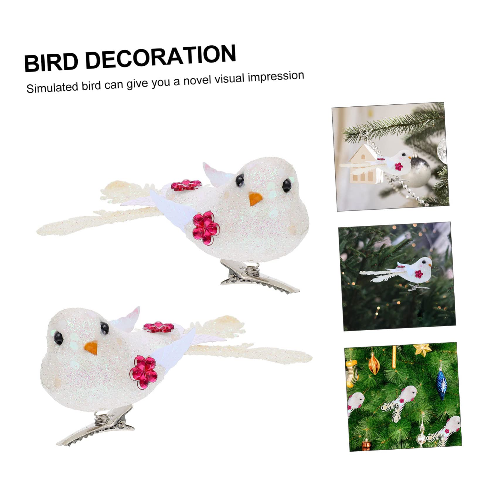 Amosfun 5 Set Di Statuette Di Uccelli Ricchi E Naturali Decorazioni Per Lalbero Di Natale Decorazioni Per Uccelli Per Casa E Ufficio 6 Pezzi * 5
