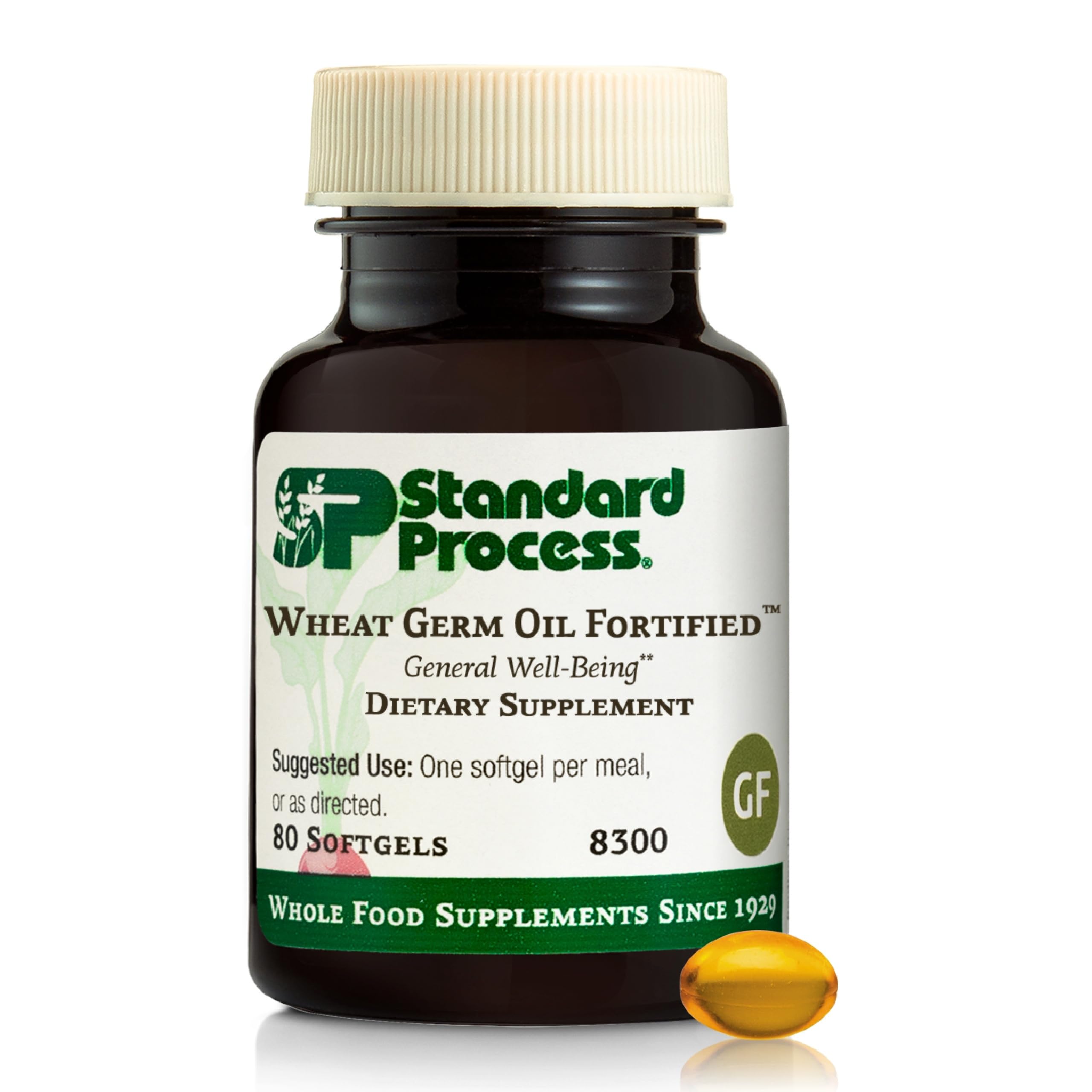 Standard Process Wheat Germ Oil Fortified, Immune Support, 80 Softgels Wheat Germ Oil Fortified 80 Count (Pack of 1)