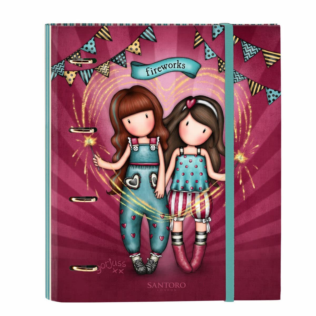 SAFTA 522218666 Binder 4 ANI 30Mm C/Refill Gorjuss Fairground Fireworks 27X32X3,5Cm, Multicoloured