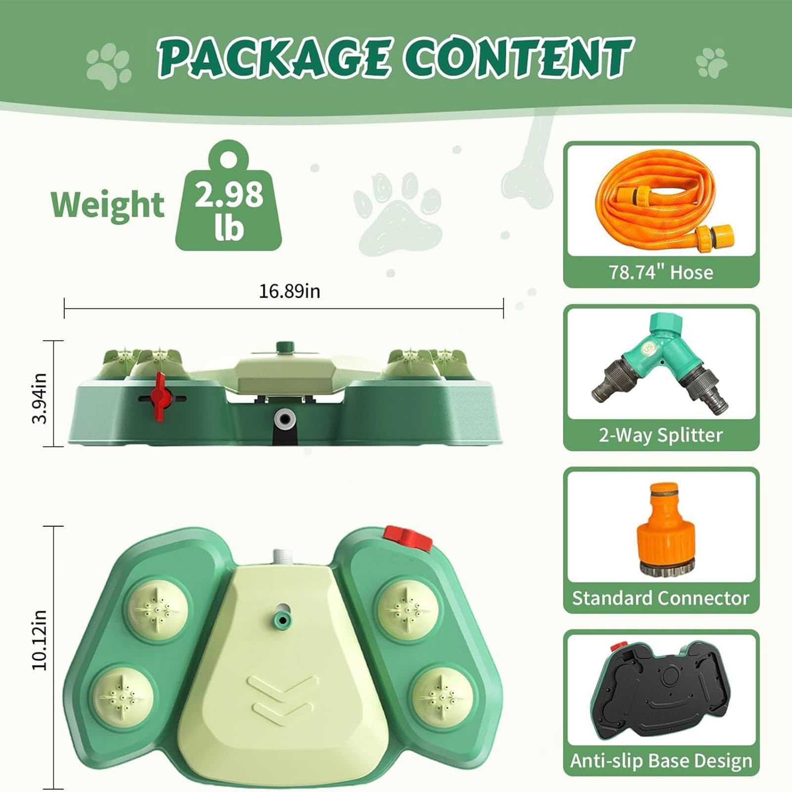 Fuente de Agua para Mascotas Exterior Fuente Activada por Paso | Bebedero Activado por Pata de Perro para Jardín Césped Patio Verano