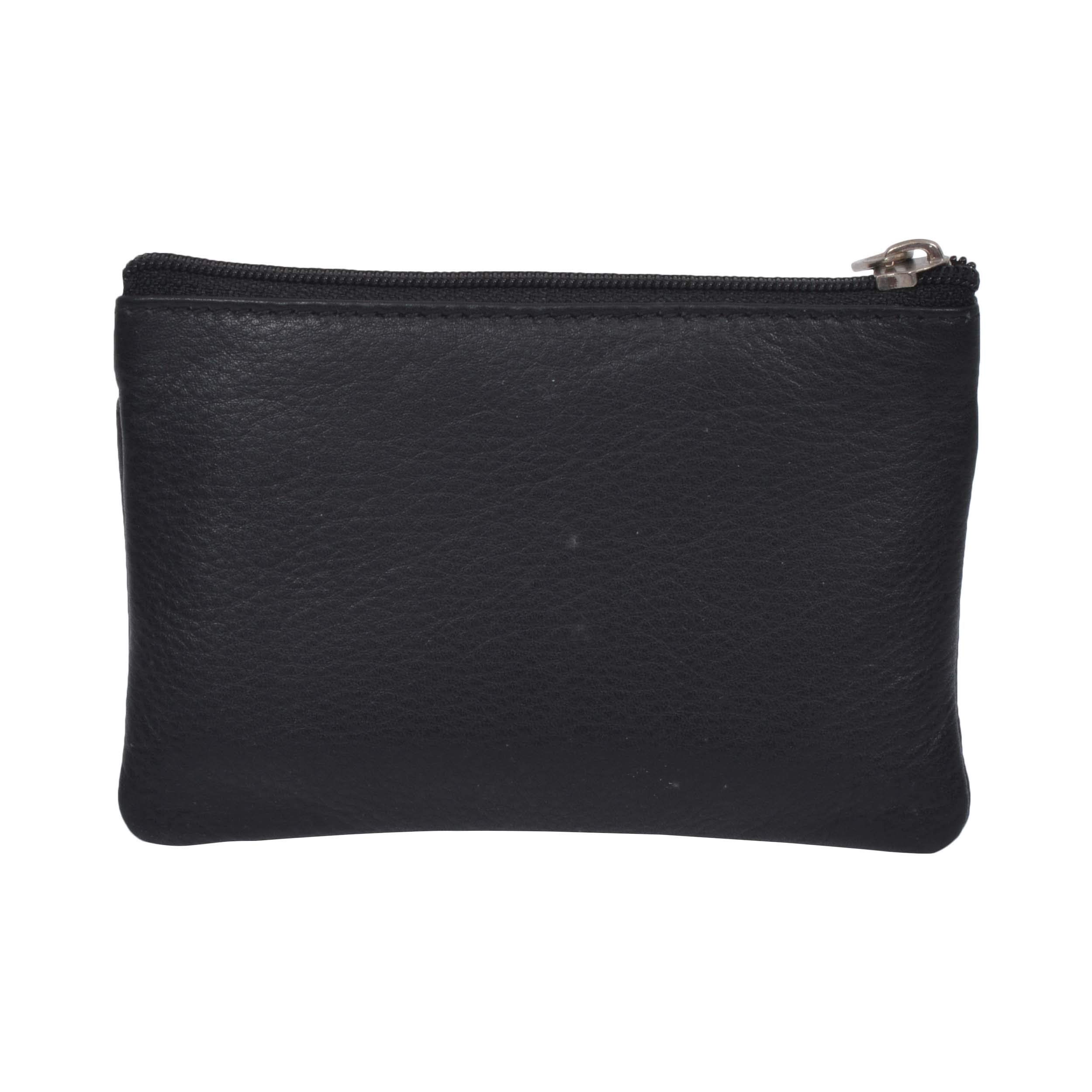 LMN Genuine Leather Unisex Black Keycase(1 Keychain)