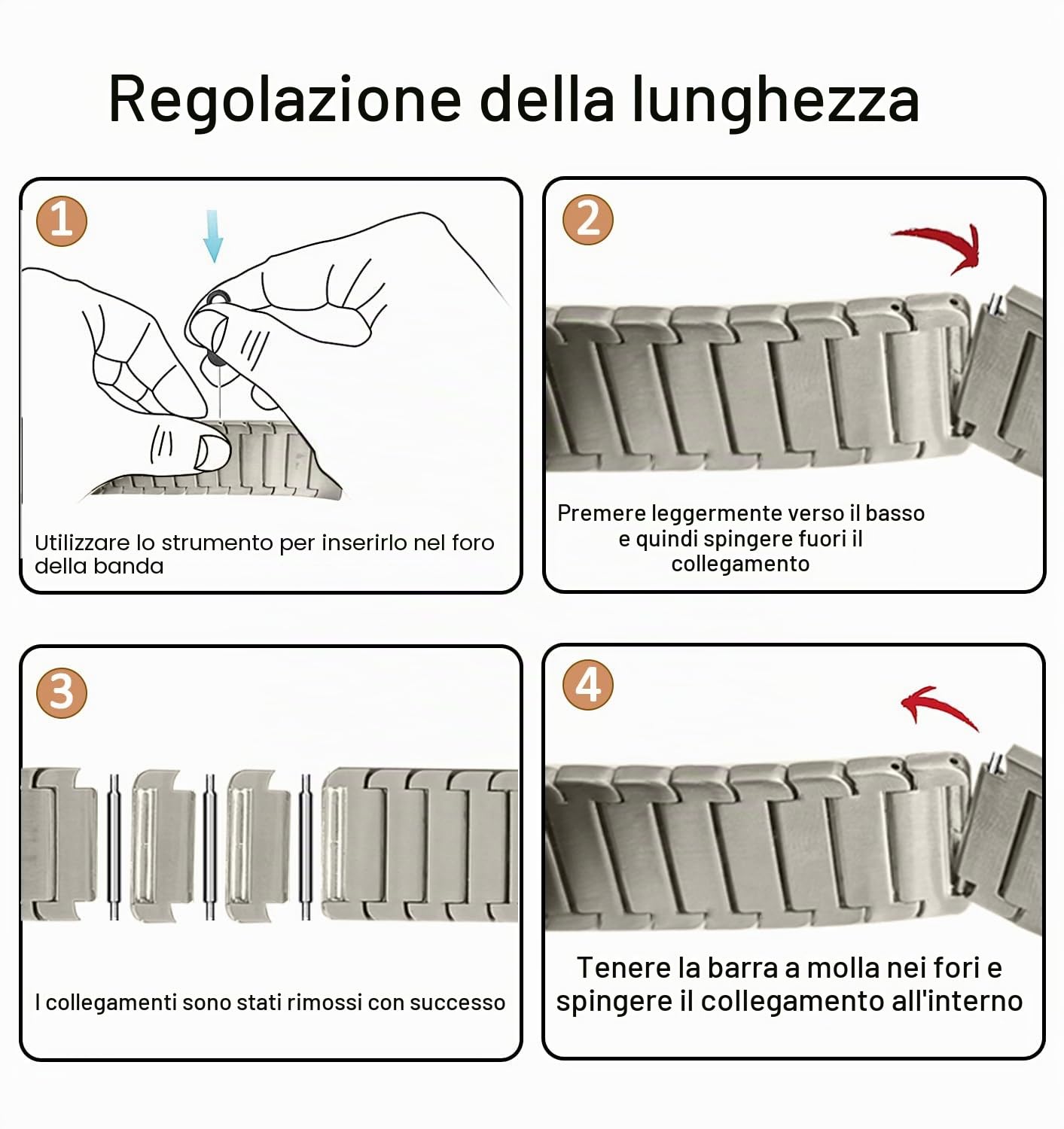 Cinturino Titanio per Apple Watch 11/10, Ultra 3, SE, Maglie Curve DLC | MaKTech, Rivestimento DLC Antigraffio, Cinturino in Metallo Leggero, per Apple Watch 11/10/9/8/7/6/5/4, Ultra 3/2/1, SE 3/2/1