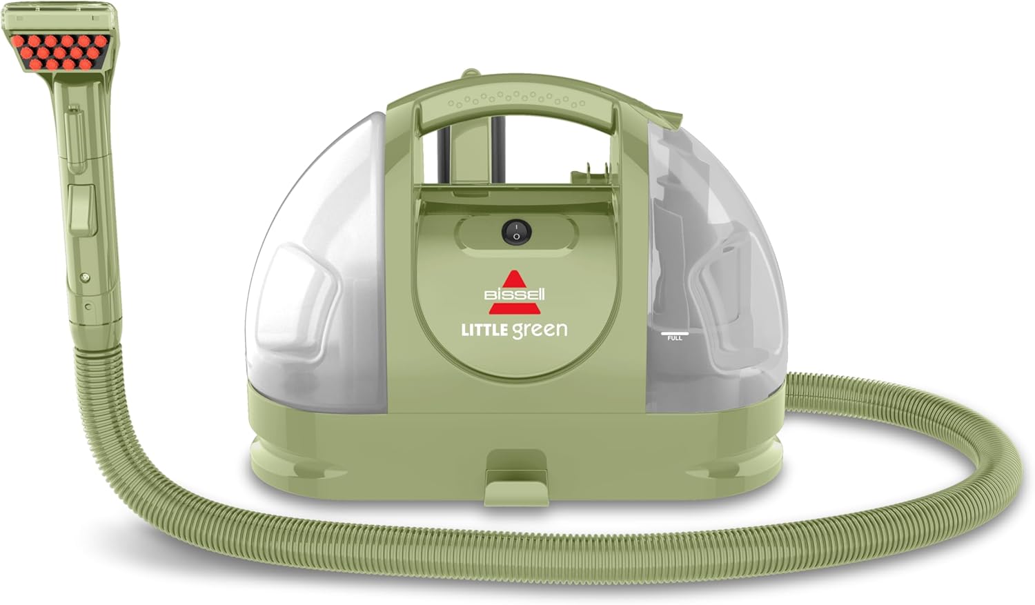 BISSELL Little Green Portable Carpet and Upholstery Cleaner side view ഹോസ് ഉപയോഗിച്ച്