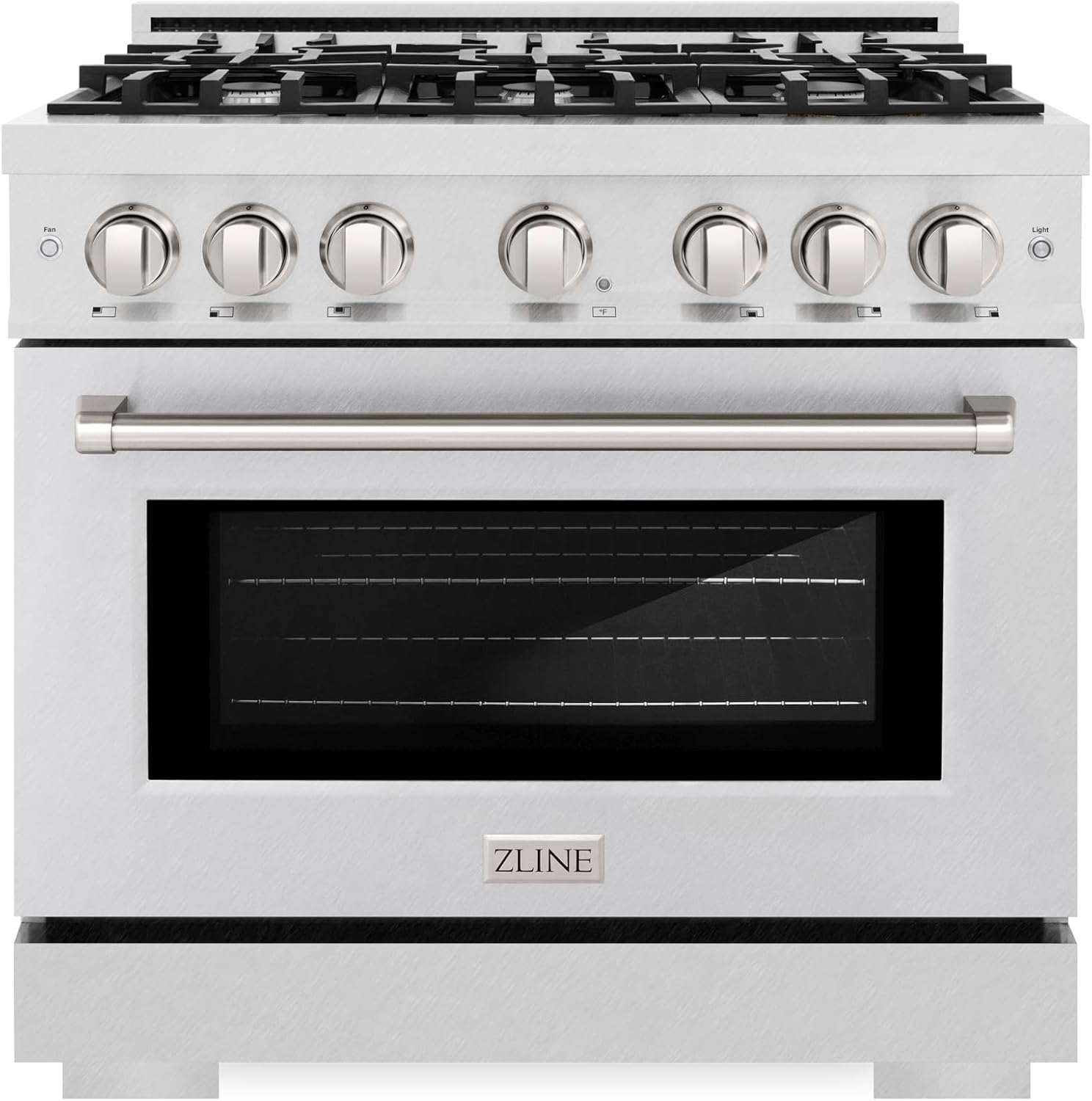 ZLINE 36 in. 5.2 cu. ft. Select Gas Range with 6 Burner Cooktop and Convection Gas Oven in Satin Stainless Steel (HGRS-36)