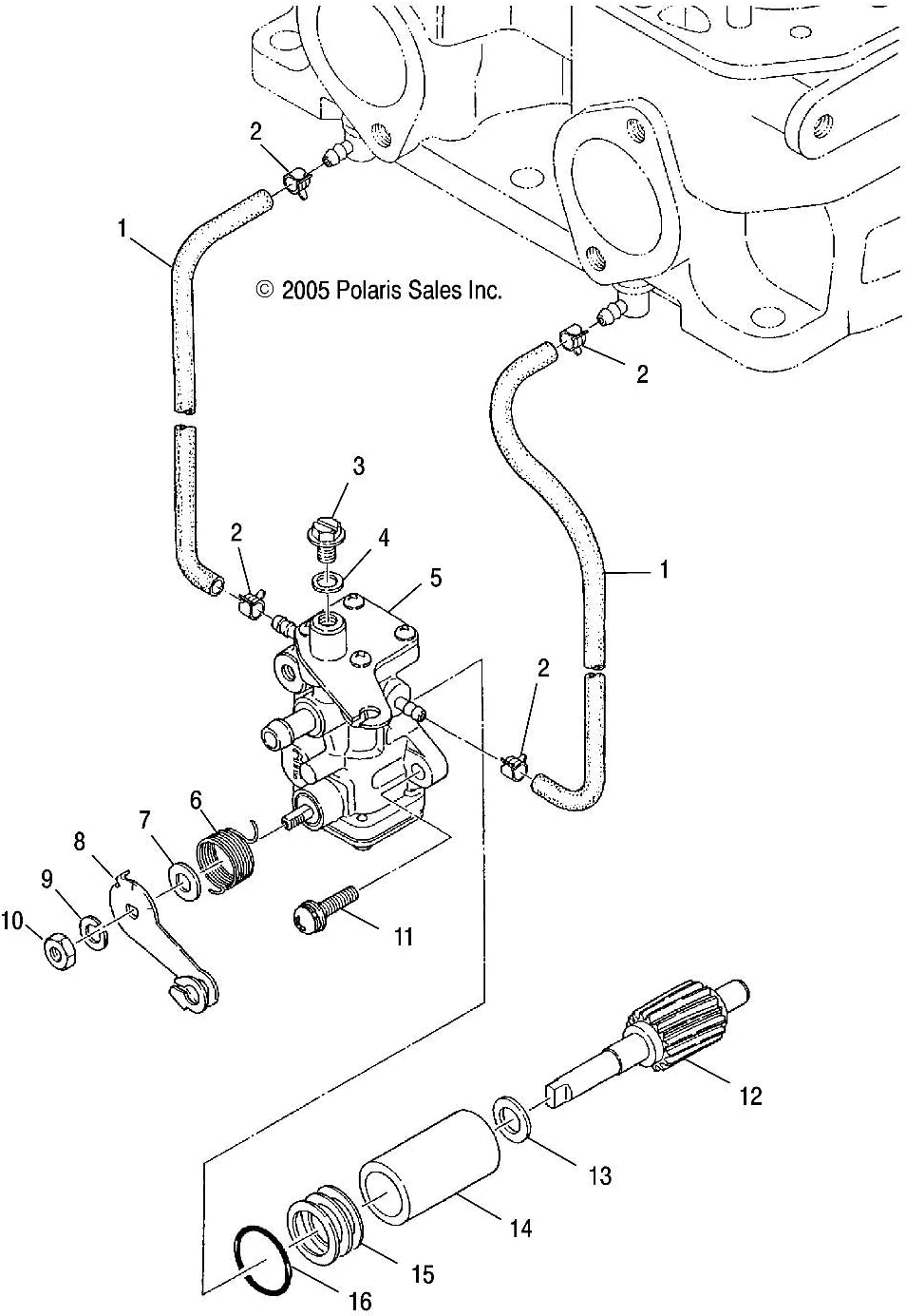 Polaris Snowmobile Oil Pump, Genuine OEM Part 3084013, Qty