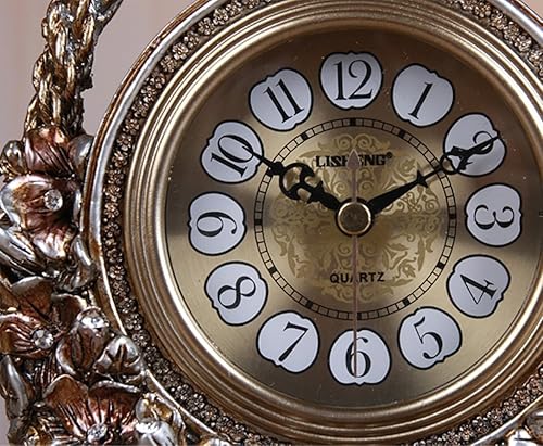 Miniatura 4 de Reloj de mesa y estante MantaMantaMantle Rhythm Reloj de cuarzo Resina Sala de estar Escritorio Estante Relojes Flor Cesta Decoración