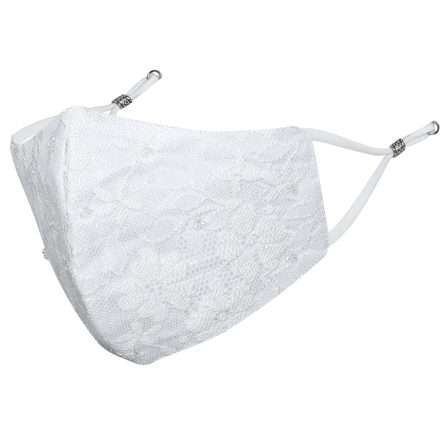 MASQ By Q-One Beaded 4 Layer, Reusable, with Detachable Chain & Ear Adjusters,