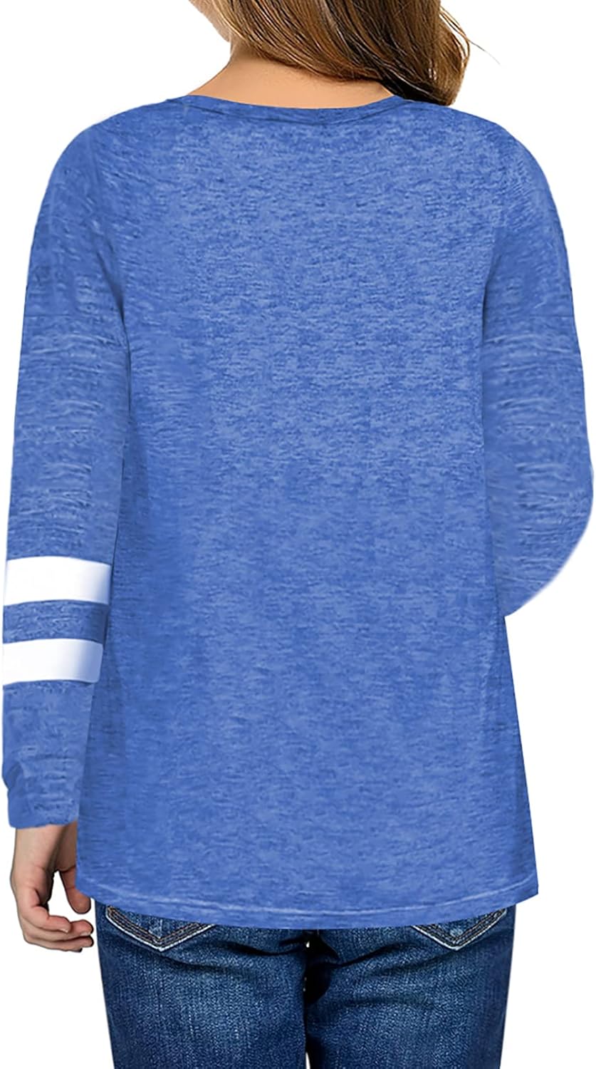 Dokotoo Girls Color Block Crewneck Sweatshirts Long Sleeve Pullover Sweatshirt Casual Loose Shirts Tops: Clothing, Shoes & Jewelry