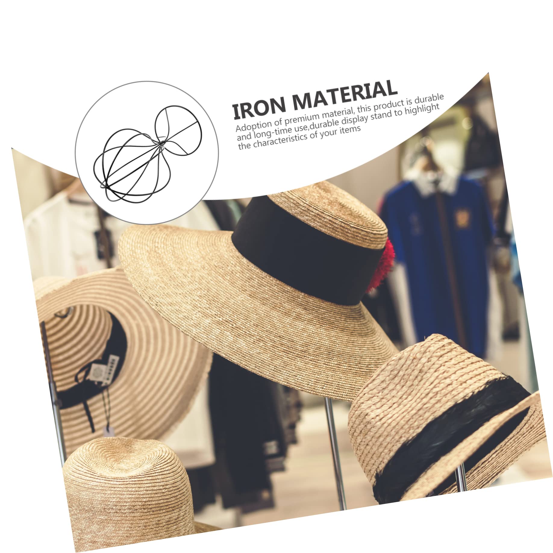 1 Pc Perchero De Hierro Forjado Soportes Para Sombreros Para Exhibir Sostenedor Del Sombrero Del Cubo Expositor De Gorros Cabeza De Maniquí Peluca Capó Metal Planchar Escritorio
