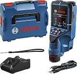 Bosch Professional 12V System Scanner Mural Bosch D-tect 200 C (Batterie 12 V, détection de câbles sous Tension (ou Non), de tuyaux métal ou Plastique, Montants et cavités, câble USB-C™, L-BOXX) - 1