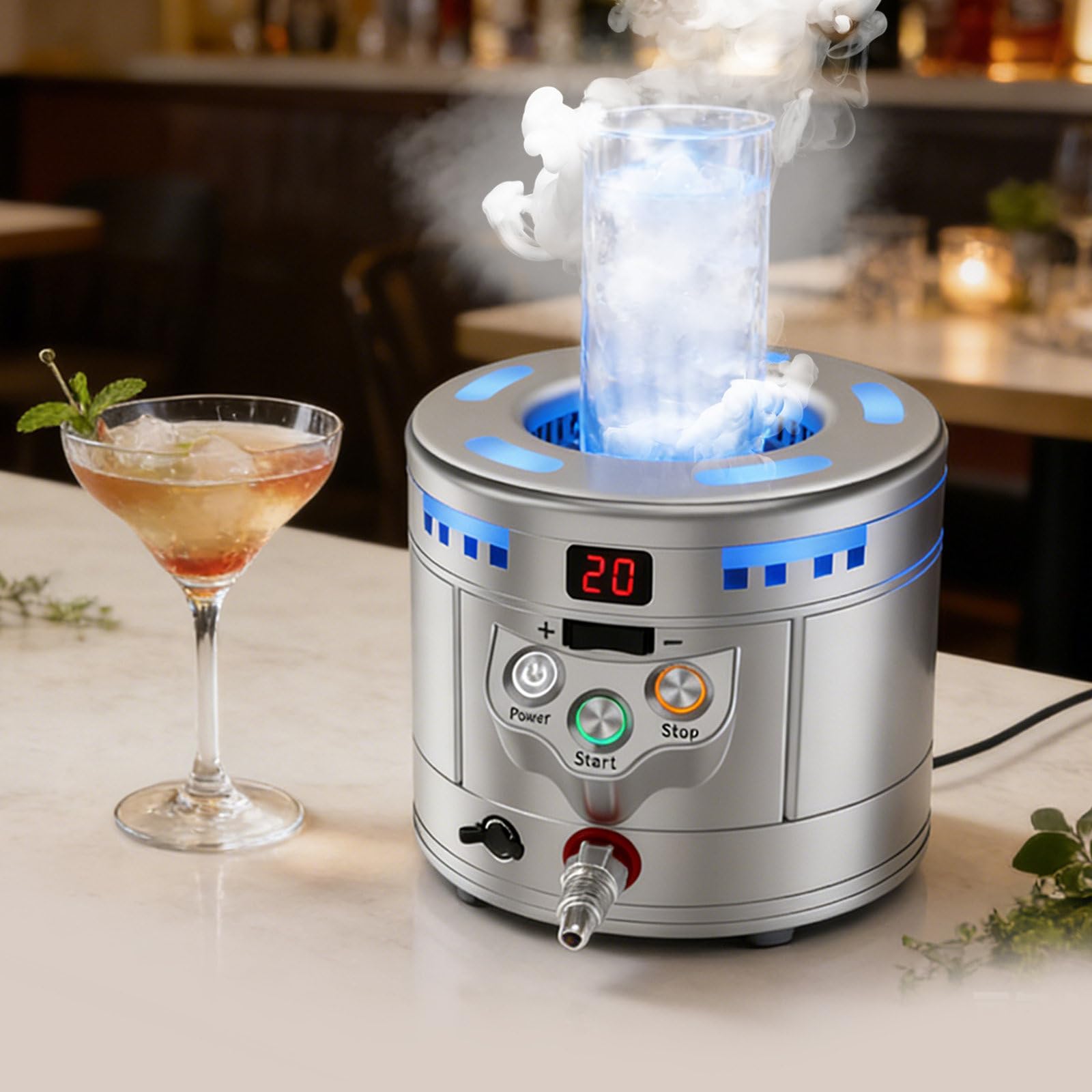 SICWEDIM 2-In-1 Wine Glass Chiller+Dry Ice Maker, Co2 Glass Froster For Cups And Glasses – Instant Drink Chiller, For Cocktail, Beer, Mixed Drinks, Wine, Glass Chiller For Bar, Restaurant