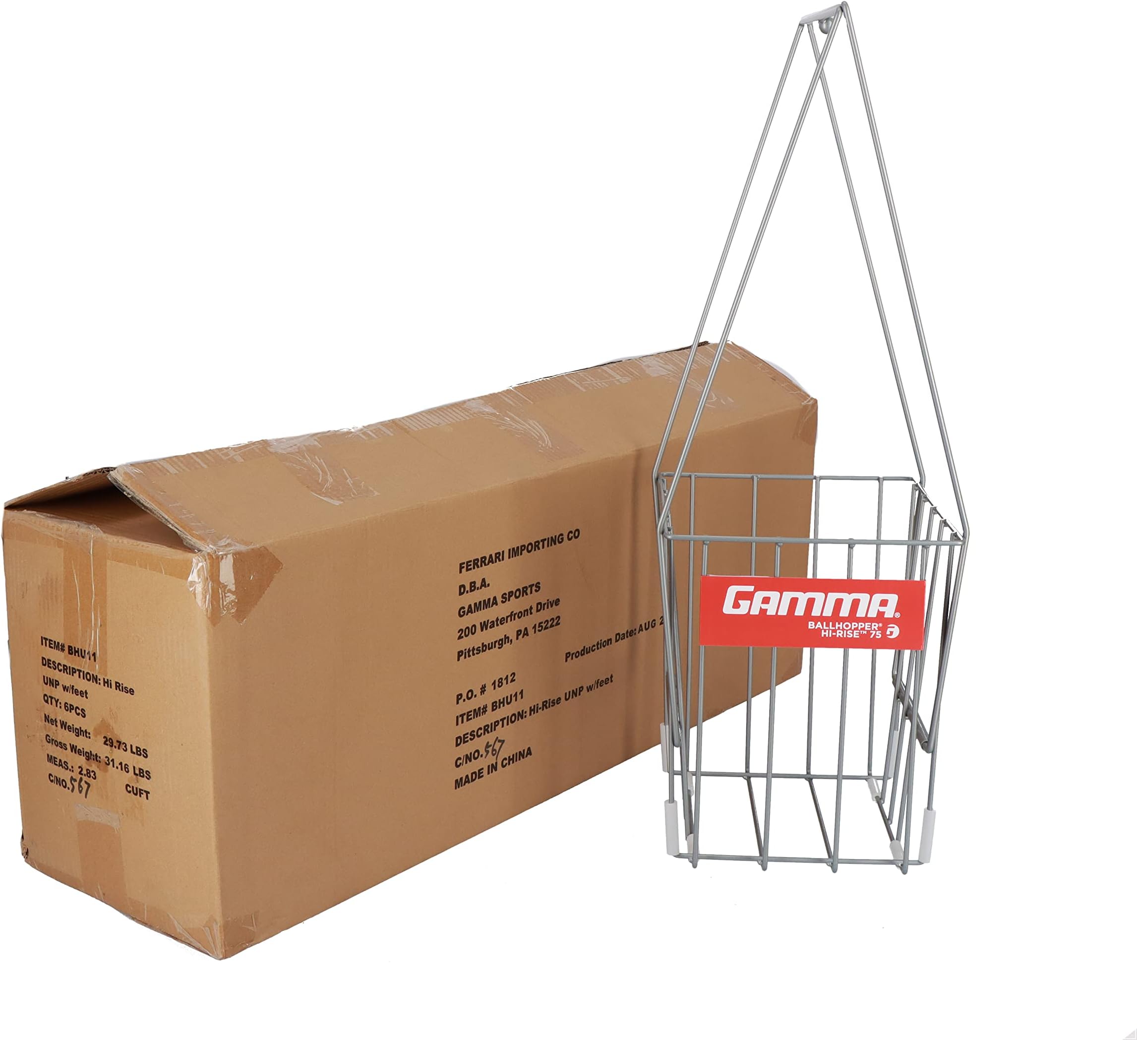 GammaTennis Ball Hopper, Tennis Hopper for Easy Pick Up, Carrying, and Storage, Durable, Convenient, Heavy-Duty Construction in Multiple Sizes and Colors