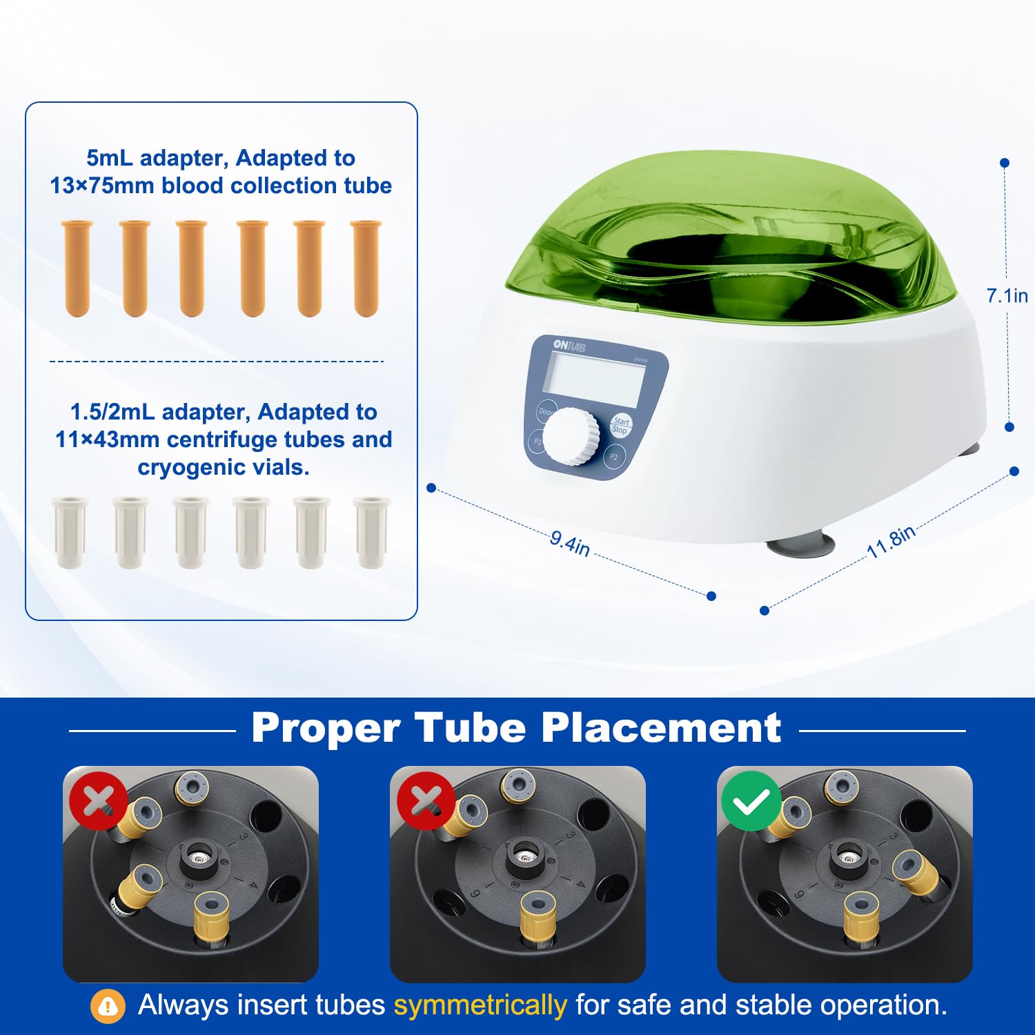 ONiLAB PRP Laborzentrifuge, 300-5000RPM, 2600×g, LCD
