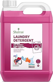 Shatras Pink Lily Liquid Detergent 5 Liter, Laundry Liquid for Fabric Care, Suitable for Top-Load and Front Load Machine and Hand Wash, Concentrated Laundry Detergent