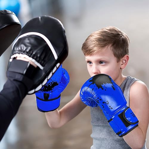 Miniatura 6 de Guantes de boxeo para niños, 6 onzas, 8 onzas, guantes de entrenamiento para jóvenes, niños y niñas, para saco de boxeo, kickboxing, Muay Thai, MMA,