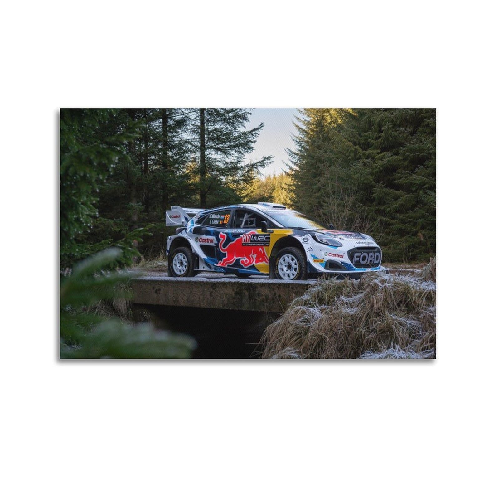 ZLQYHW Rally Car Poster Rally WRC Racing Car Decorative Canvas Family Bedroom Artwork Picture Painting 12x18inch(30x45cm)