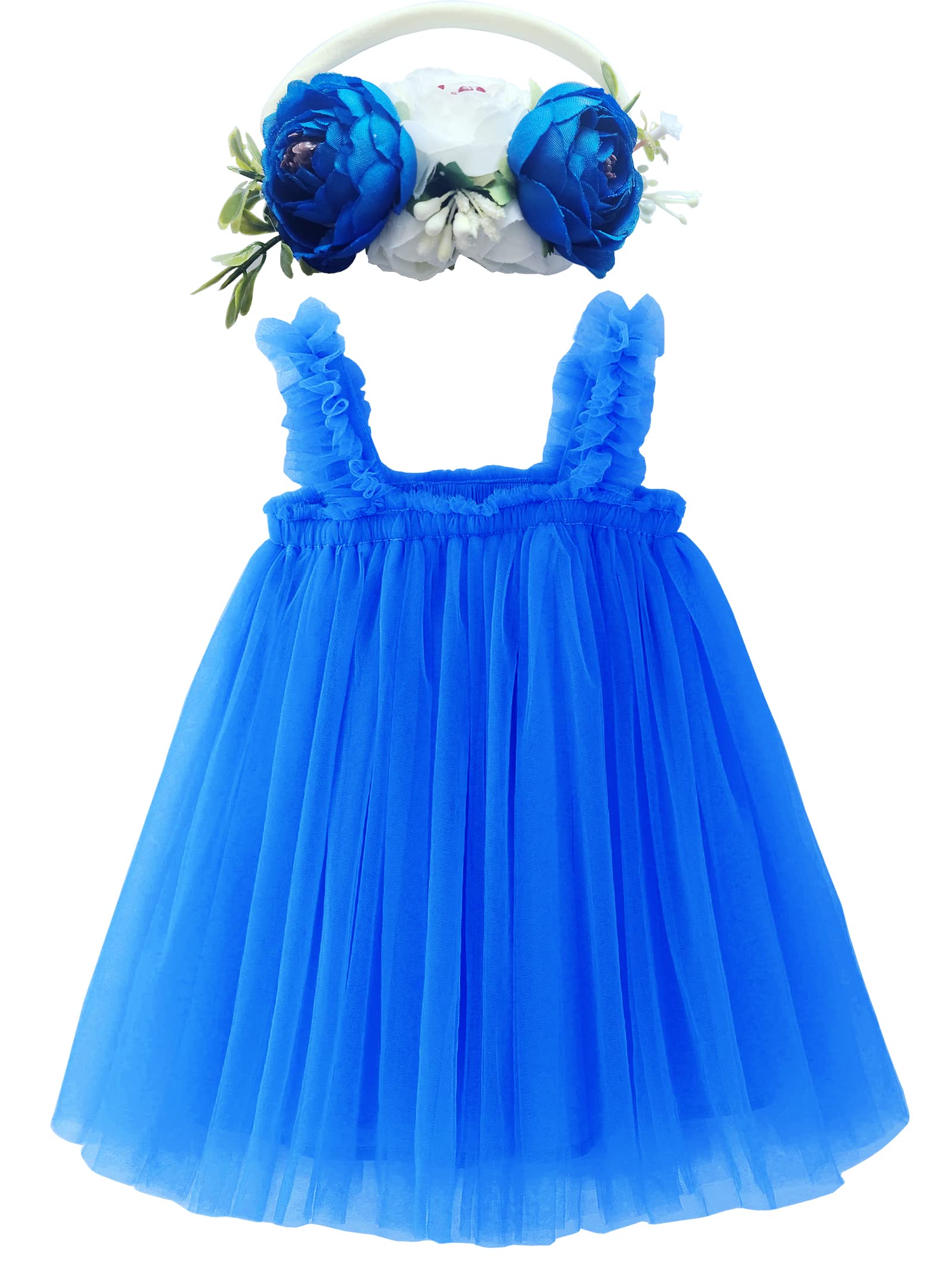 BGFKS Layered Tulle Tutu Dress for Toddler Girls,Baby Girl Rainbow Tutu Princess Skirt Set with Flower Headband.