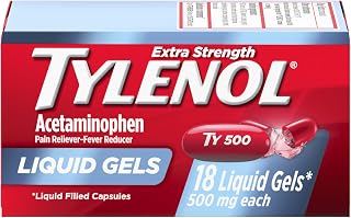 Extra Strength Liquid Gels, Pain Reliever & Fever Reducer for Adults with 500mg Acetaminophen, Fast-Acting Liquid Gel Capsules for Headaches & Other Minor Pain Relief, 18 ct