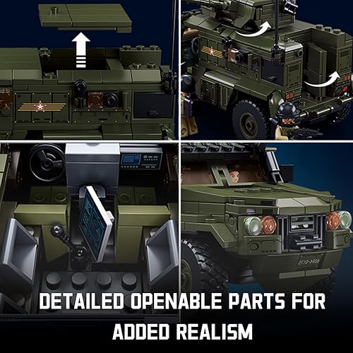Miniatura 4 de Tarcury Typhoon-VDVS - Juego de construcción de coche blindado  Juego del ejército militar con 4 soldados de juguete  519 piezas modelo para niños y