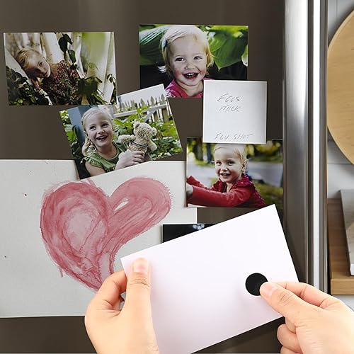 Miniatura 6 de TRYMAG Puntos magnéticos flexibles con parte trasera adhesiva, 75 puntos magnéticos autoadhesivos fuertes, pequeños y redondos, adhesivos magnéticos