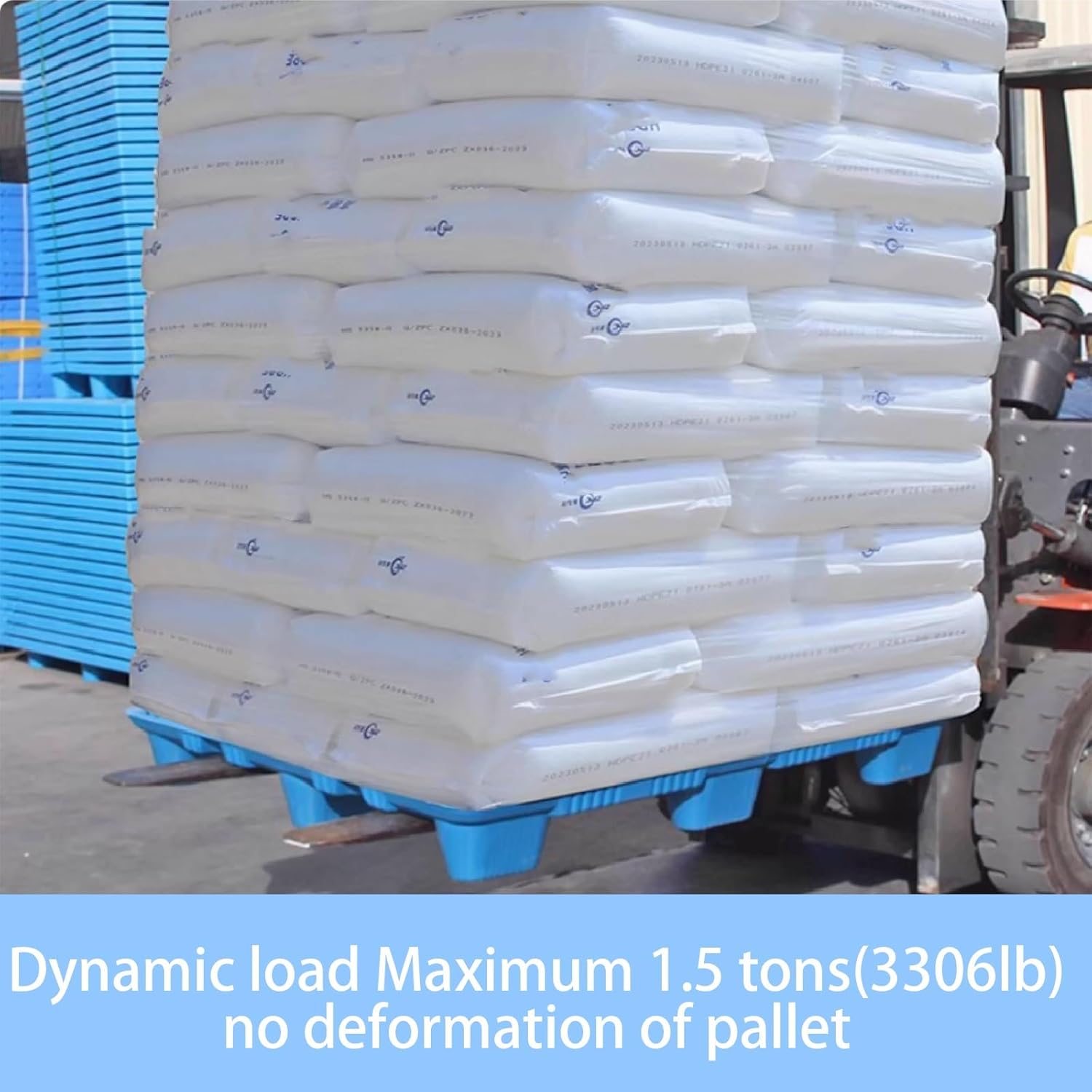 Blue Lightweight Moisture Resistant Pallet,Basement Storage Pallet,Durable,Easy to Stack,for Indoor and Outdoor,Supermarkets and Warehouses(100x80x14cm/39.3x31.4x5.5in)