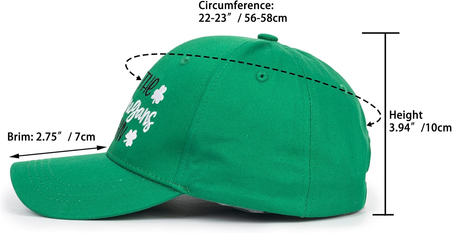 St. Patrick's Day Shamrocks Green Baseball Caps - Cotton Embroidery Lucky 3-Leaf-Clover Visor Dad Trucker Hats image 2