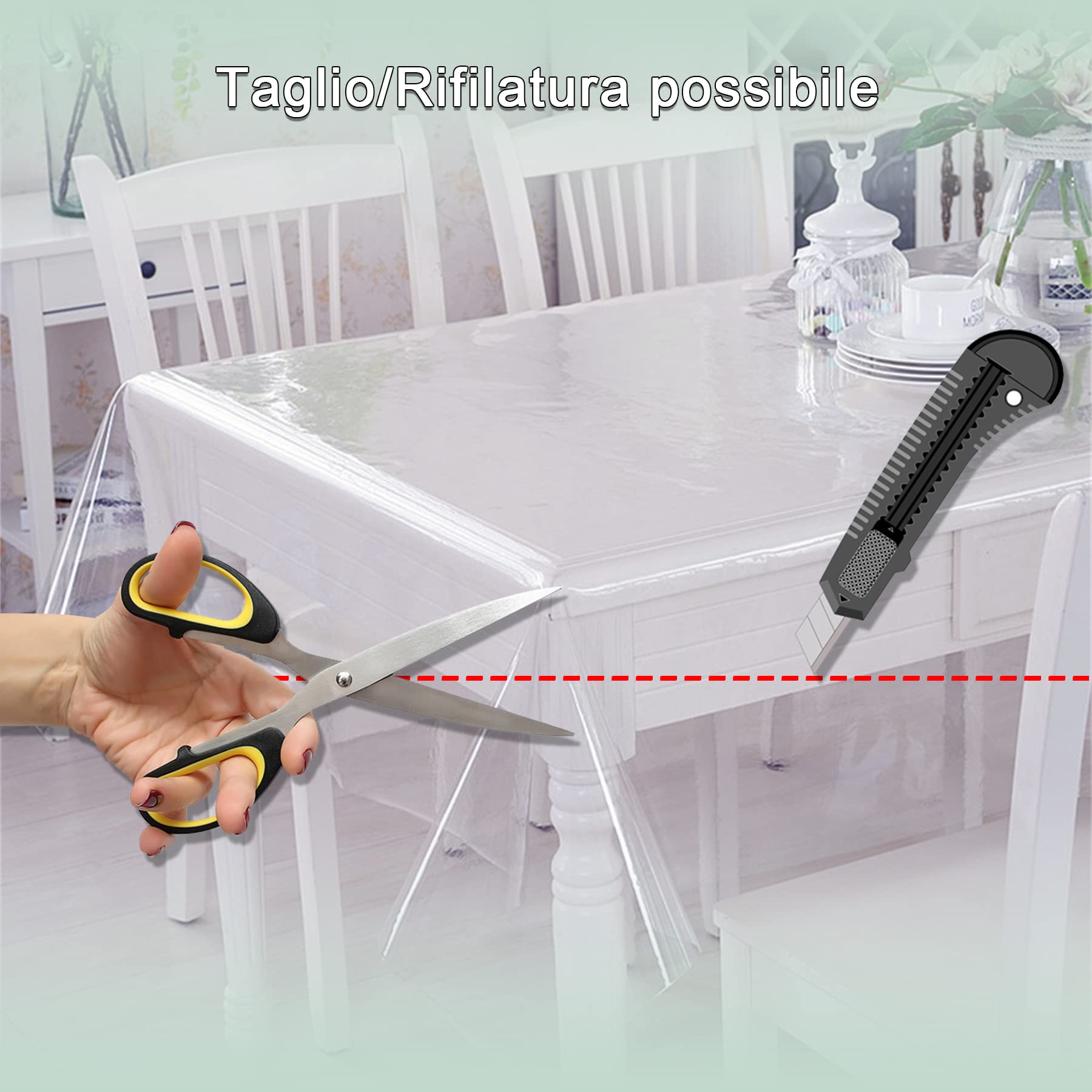 Sous-main de bureau en PVC transparent 30 x 30 cm - Imperméable et facile à nettoyer - Protection de table pour extérieur, terrasse, cuisine et salle à manger - Transparent - 1 mm